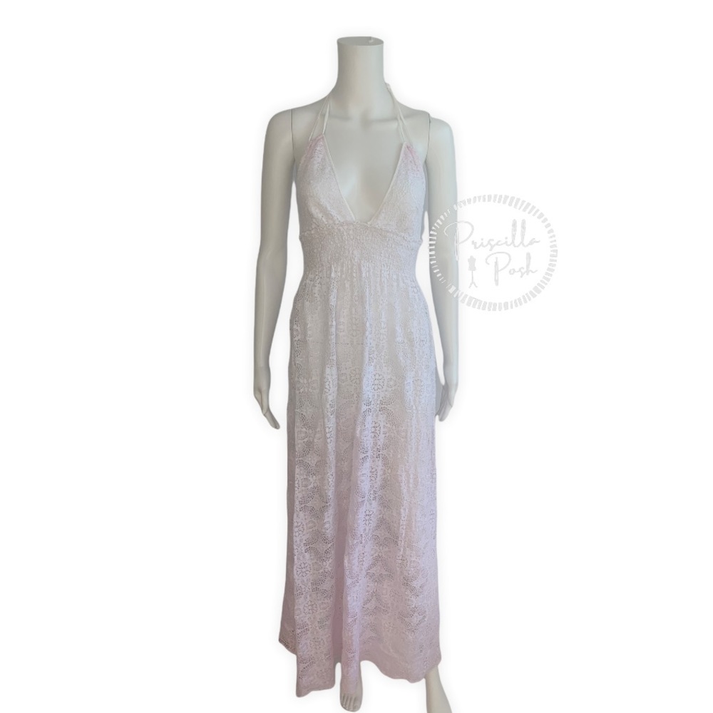 LoveShackFancy
Beach Shack Lace Maxi Dress Halter Neck Backless Ombre Lace - Picture 2 of 14